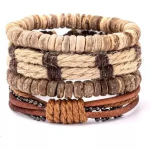 11921626 액세서리 남자 팔찌 고급 QYTWTCN 편조 랩 레더 브레이슬릿 남성용 빈티지 라이프 트리 키 차밍