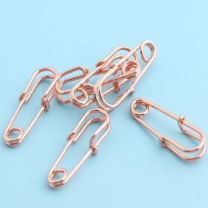 호환품25mm 로즈 골드 안전 핀 미니 목도리 스카프 브로치  크로스 핀 의류용 DIY 50 개