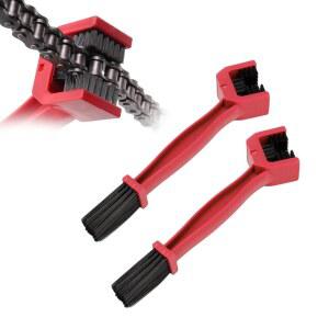 Yourkar 2 PCS 자전거 또는 오토바이 체인 세탁기, 다기능 모터 체인 기어 청소 브러시, 자전거 오토바이용 체인 먼지 청소 브러시 클리너, 모터 액세서리(레드+레드)