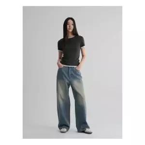 에잇세컨즈 반소매 레이어드 헨리넥 티셔츠 블랙 356242WM45 449120