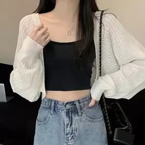 여자 대학생 여름 엠티 코디 썸머 얇은 볼레로 가디건 (HSJ-WFGJCXX)