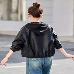 루타꽁몰 여사친 봄 캐주얼 잠바 야구 자켓 점퍼 가죽 쇼트 후드 HO1