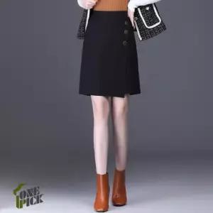 여성 치마 언밸런스 A라인 밴딩 봄가을 허리라인 힙업 OP1
