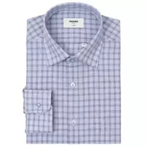 [레노마](천안아산점)린넨 체크 혼방 일반핏 긴팔남자셔츠RNSSG1031블루