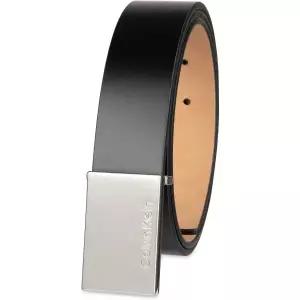 캘빈클라인 남성 캐주얼 스테이트먼트 플레이트 버클 벨트, 로고 트리밍 441700