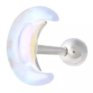[NS홈쇼핑][미니아트] 써지컬 스틸 오로라 문 초승달 패션 피어싱 한쪽..[35843801]