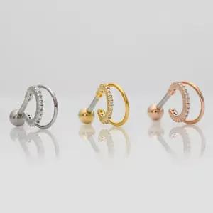 패션 피어싱 미니 투 링 3종 택1 한쪽판매 써지컬 피어싱 써지컬피어싱 피어싱귀걸이