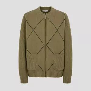 매장정품 BEANPOLE 빈폴 25FW [BC595AC37J] 아가일 집업 카디건 - 올리브 1416142