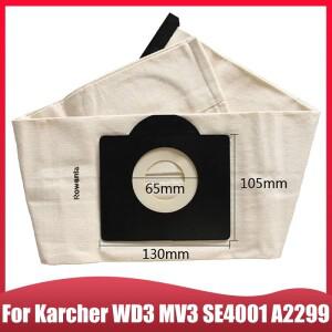 karcher 호환 WD3 WD3300 MV3 SE4001 A2200 진공 청소기 먼지 봉투 세척 및 재사용 가능 천 교체 부품