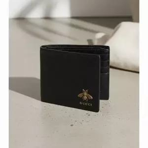 구찌 애니멀리에 벌 가죽 남성 반지갑 블랙 523664 DJ20T 1000