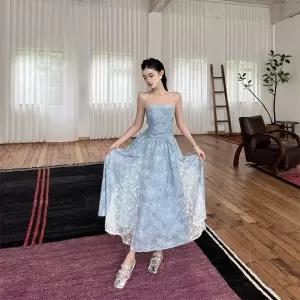 앤트맨 여자 원피스 여름 프렌치 바캉스 나시 레이스 A라인 롱스커트 OPH2