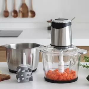 원스텝 멀티 다지기세트 3L 전동 다지기 + 마늘박피기 + 유리 스텐 용기 OHA-C300S