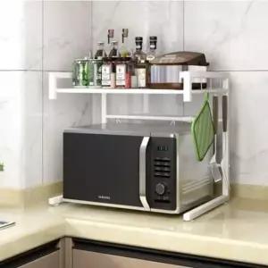 [반려] 주방 선반 수납 전자레인지선반 정리대 가능한 조립식 전자레인지 주방정리대 조절 3단