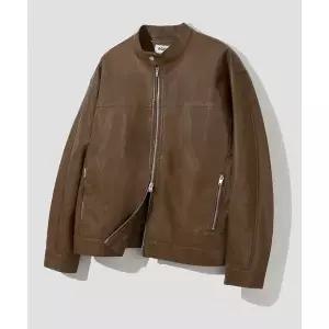 AGOD 레더 스탠다드 바이커 자켓 [브라운]