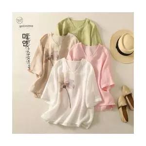 여성 데일리 프린트티 여름 얇은 프린팅 슬림핏 풀오버 반팔 상의 티셔츠 스포M2