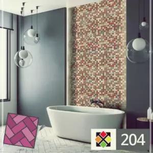 잔바둑무늬 타일시트 204 빨강 스티커타일 데코 DW97467E