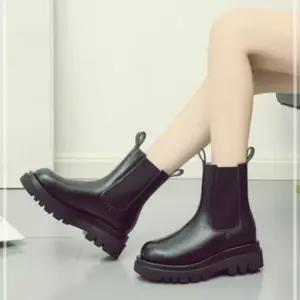 슈즈 통굽 여성 첼시 구두 신발 여자 정장화 앵클 가을 워커 03W988DA44 블랙롱