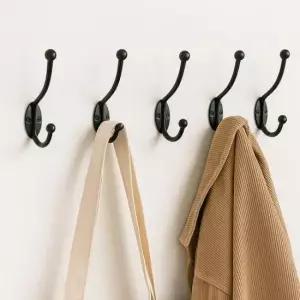 [JED] 가방 옷걸이 2단 고리 모자 블랙 후크 10p세트 벽걸이