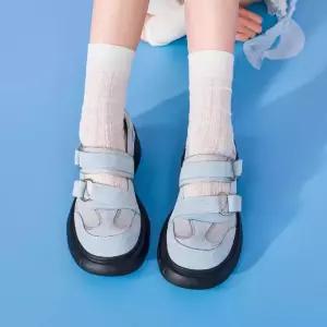 여성용 여름 캐주얼 힐 통굽 메리제인 슈즈 마속주의 단화 스트랩 키높이 admr2