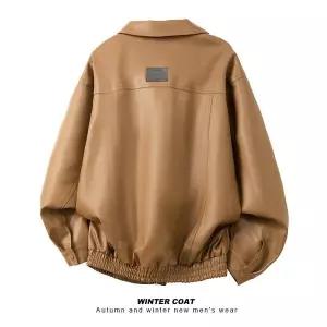 남성용 빈티지 항공점퍼 점퍼 PU가죽 잠바 블루종 블레이저 칼라 자켓 admr1