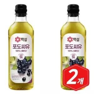 백설 포도씨유 900ml x 2개 식용유 기름