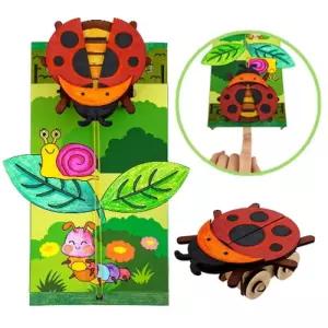 고무줄 탄성 자동차 만들기 무당벌레/어린이/학생/키트/창의/수업/학습용/과학/완구/DIY/학교/상자/조립/