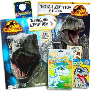 스티커와 포스터가 있는 쥬라기 월드 컬러링 북 세트 (3권)