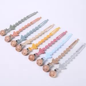 쪽쪽이 스트랩 신생아 젖꽂지 집게 흘림 방지 다용도 쪽쪽이스트랩 베베곰 젖꼭지 우드 하트