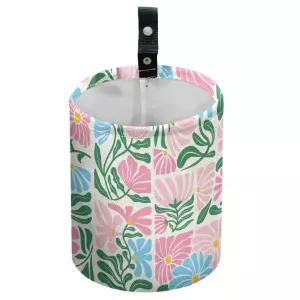 DELORIGIN 보헤미안 꽃잎 자동차 쓰레기통 방수 카시트 백 걸이식 휴대용 캠핑 보관 가방 접이식 차량 주방