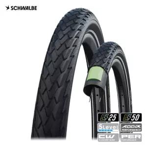슈발베 그린마라톤 와이어/27.5 x 1.65 펑크 방지 로드 타입 MTB용 자전거 타이어/27.5인치 MTB 하이브리드