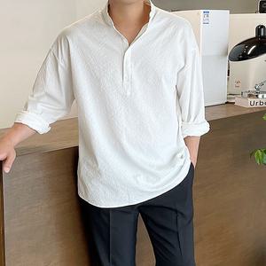 남자여름셔츠/헨리넥셔츠/시어서커/린넨/반팔셔 츠/7부셔 츠/코튼셔 츠/마/페이즐리/체크/스트라이프/오버핏/남방/빅사이즈