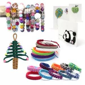 [라온매듭키트] 방과후학습 돌봄(늘봄)교실 매듭팔찌 실꿰기엽서 만들기 DIY