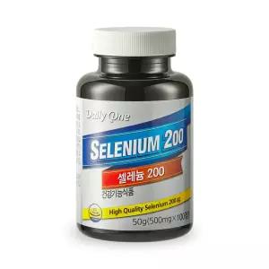 데일리원 셀레늄 200 셀렌 영양제 대용량 500mg X 100정 1통