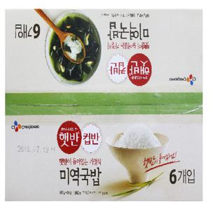 [CO(가공식품(즉석식품))]CJ 햇반컵반 미역국밥 167G X 6