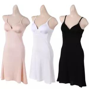 인견 캡브라 나시 롱슬립 노와이어 끈조절 원피스 속치마