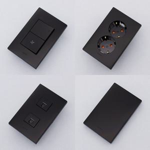 르그랑 아펠라 블랙 전기 인테리어 스위치 방우형 욕실 커버 인터넷 콘센트 2구 전화 맹커버