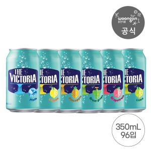 더빅토리아 탄산수/탄산음료 350mlx24캔 2+2 총96캔 (플레인 레몬 라임 자몽 파인 청포도)