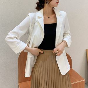 베이직 하프 린넨자켓 여성 데일리 여름 봄 심플