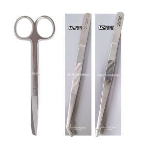 의료용 핀셋 + 가위/드레싱 붕대 병원 의료 치료 밴드