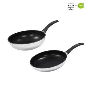 리빙아트 디오바코 IH 인덕션가능 스텐레스 티타늄코팅 후라이팬세트 2종C 후28+궁28