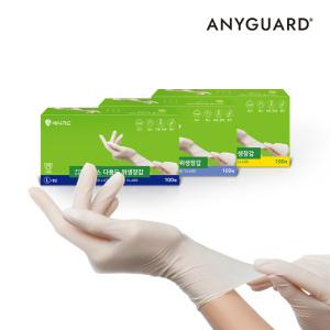 애니가드 VL400 두꺼운 라텍스장갑 100매 요리 식품용 의료용장갑 (소형,중형,대형)