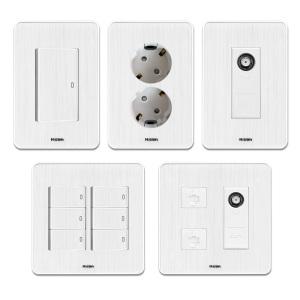 국산 하이콘 백색 스위치 콘센트 / TV유니트 전화 방우 맹커버