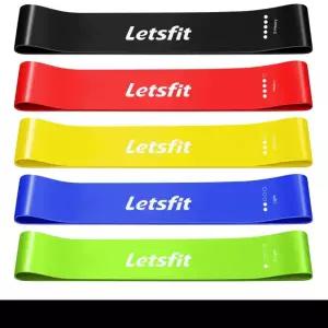 Letsfit 라텍스 루프밴드 5단계 퍼플계열 1SET 요가 튜빙밴드 근력 고무 저항 탄력 스쿼트 힙업 아마존 1위