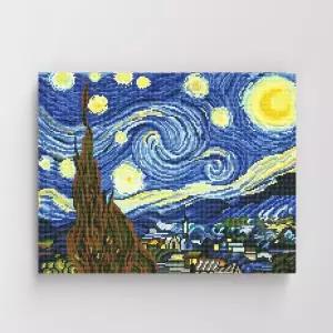 [아트박스]/아이러브페인팅 DIY캔버스형 보석십자수 40x50cm 고흐-별이빛나는밤