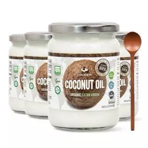 코코어스 프리미엄 엑스트라버진 코코넛오일 500ml 4병 + 우드스푼 증정