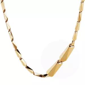 남자 18K 금 목걸이 컷팅 대나무 체인 (중)