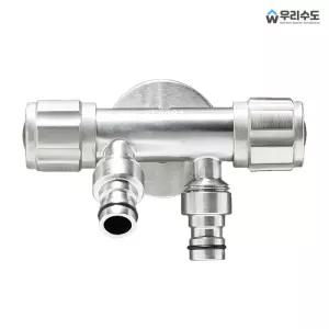 제니스 SUS304 스텐 양카프링(일자형) 두갈래 세탁기 수도꼭지 세탁꼭지