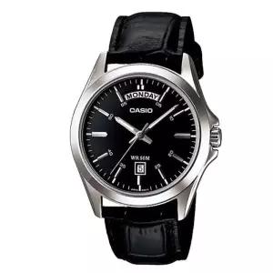 카시오 MTP-1370L-1A 남성 가죽 시계