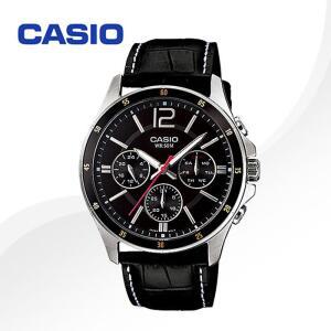 카시오 MTP-1374L-1A 남성 가죽 시계