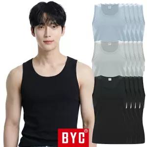BYC 남성 런닝 세트 남자 민소매 나시 셔츠 메리야스 5매 BYE1004S